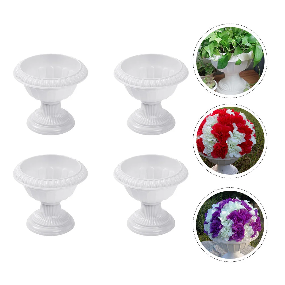 

4 Pcs Roman Basin Guidepost Pots Wedding Flowers Decorations Orchid Creative Plastic Decorative Holder Rustic Table