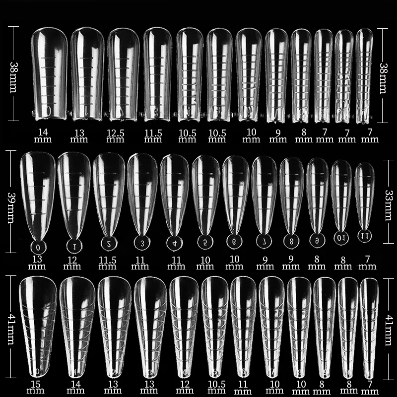 Acrylic Extension False Nail Tips Sculpted Full Cover Nail Tips Fake Finger UV Gel Polish Quick Building Mold Manicures Tool Set 3