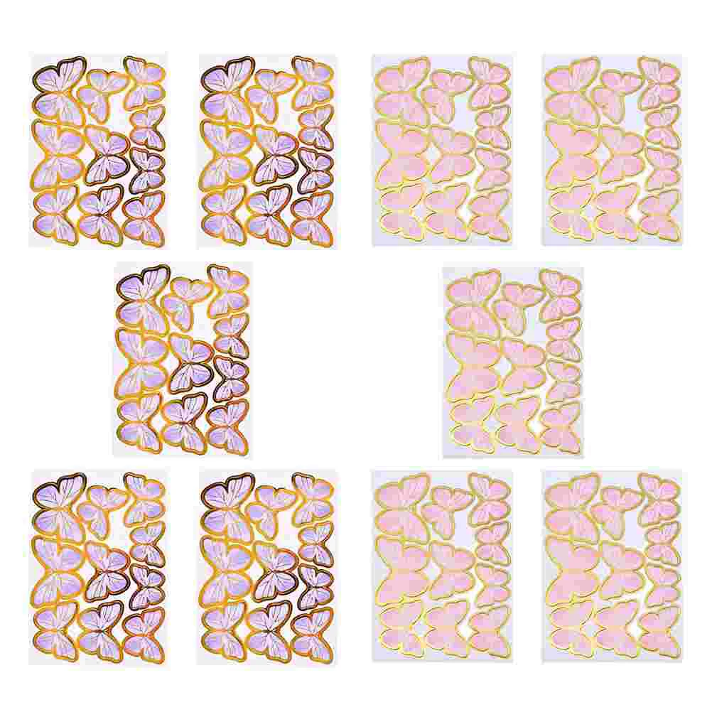 

60Pcs Delicate Butterflies Shaped Cake DIY Decors Chic Cake Inserts Decors