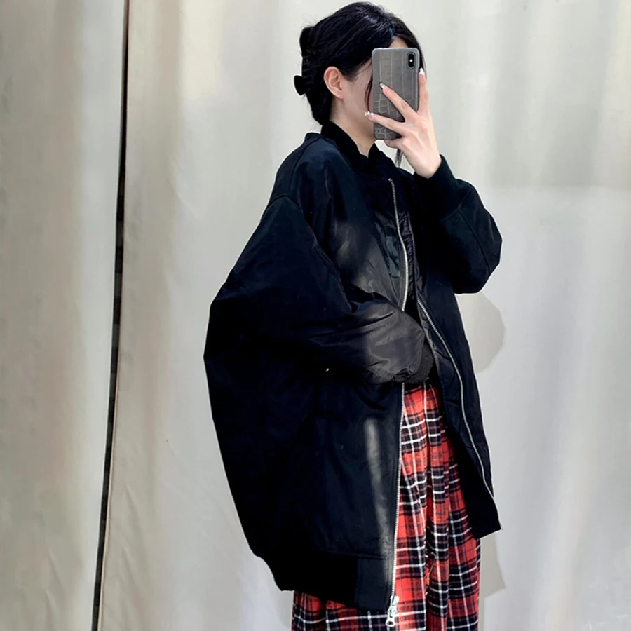 NIGO LP Мужчины Женщины Осень И Зима Черная Повседневная Авиационная Куртка На