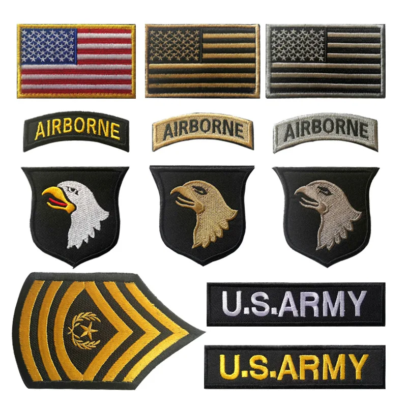 

US 101 Airborne Division Embroidered Patches for Clothing Military Tactical Morale Armband Backpack Stickers Embroidery Badge