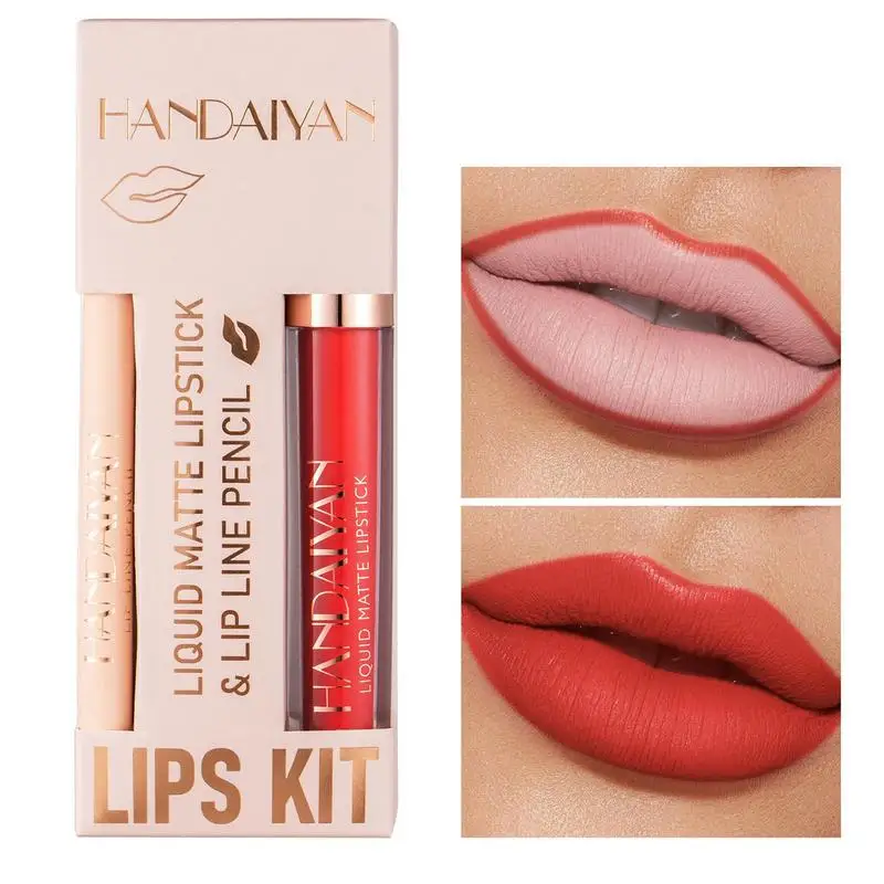 

Набор для губ и помады, матовый карандаш, бархатистый нюдовый пятно для губ, водостойкий сексуальный красный блестящий блеск для губ, макияж