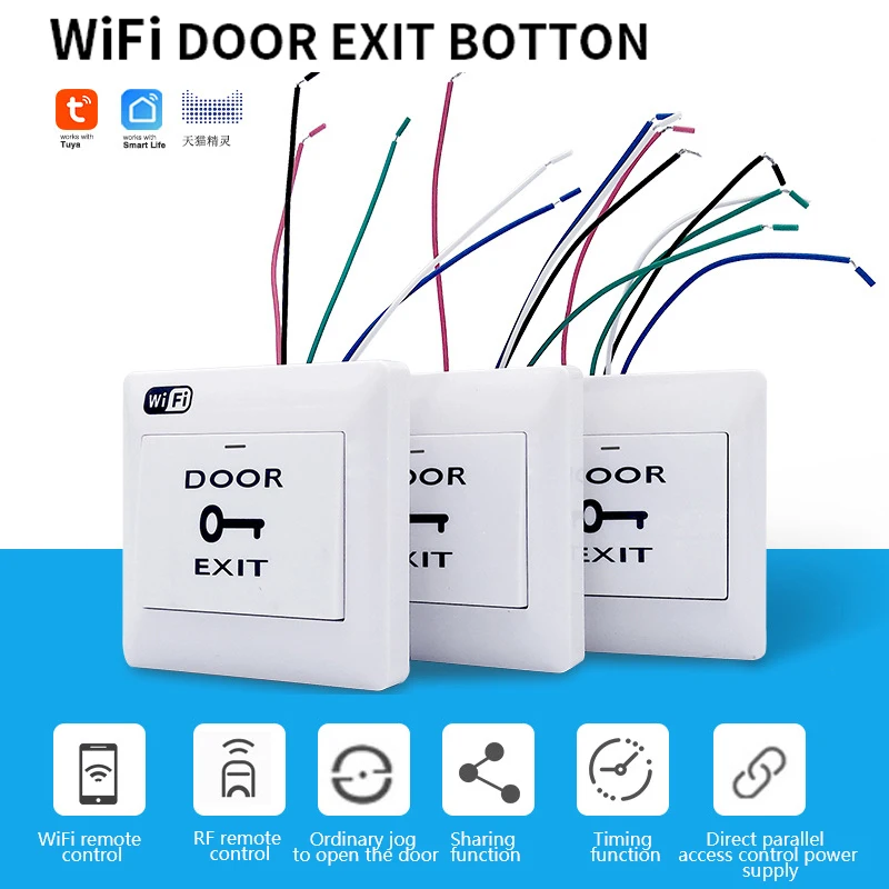 

Corui WIFI Smart Door Access Control System Switch Tuya Smart Life App Wireless Remote Control Support Button Manual Switch