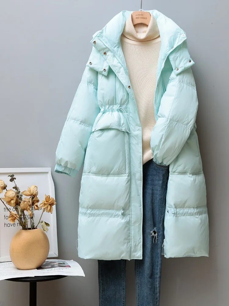 New Women Long Down Jacket Casual Style Autumn Winter Coats And Parkas Female Outwear