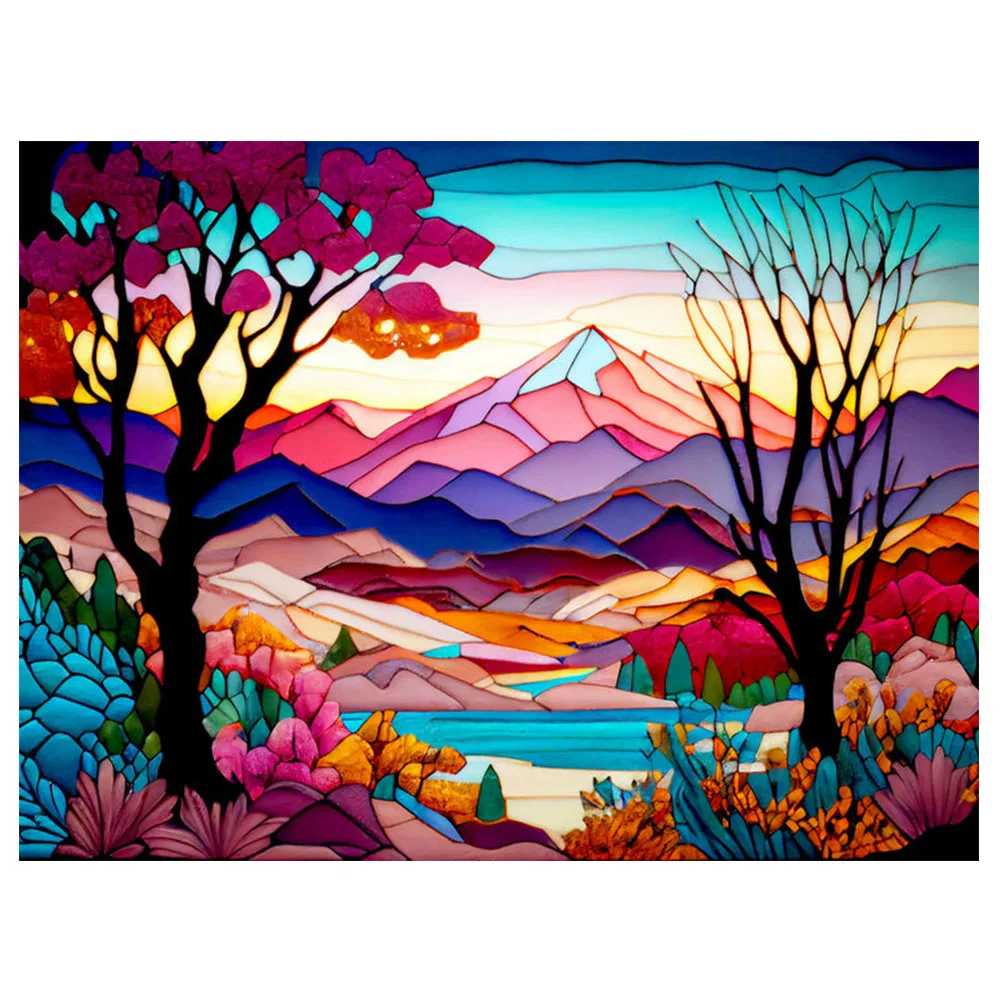 

Яркая Алмазная вышивка YI, красочная Гора, сделай сам, домашний декор ручной работы, висячая на стене, искусство