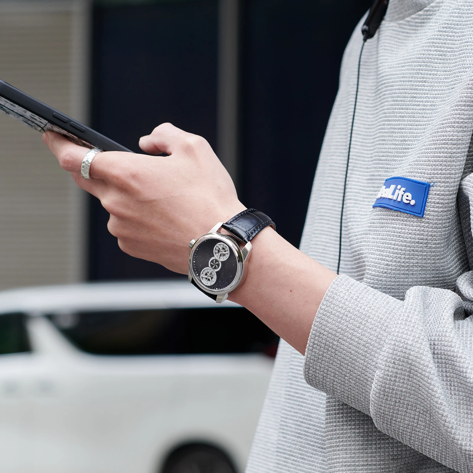 OBLVLO Мужские автоматические часы 41 мм Роскошные модные механические наручные