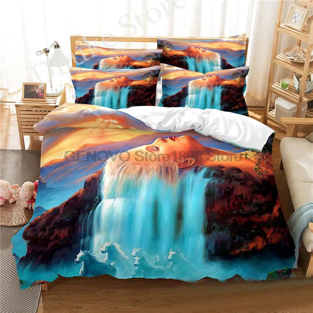 

3d Beautiful Girl Queen Bedding Duvet Cover Set Bedding Set Bed Cover Cotton Queen Bedroom Bed Cover Set Bed Set Bedding