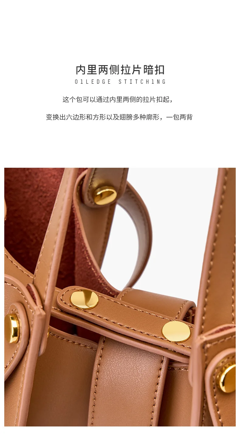 New Cowhide High Capacity Tote Cross Shoulder Women's Bag