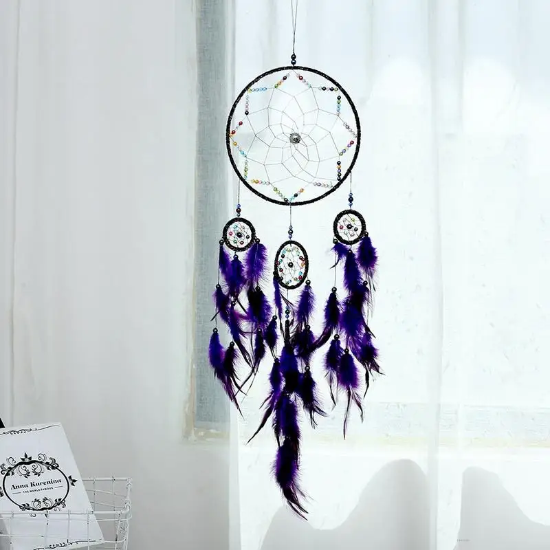 

Girls Room Feather Dream Lace Catchers Wall Hanging Art Room Car Decor hunter Substance Dreamcatcher Ornament Gifts to Friends