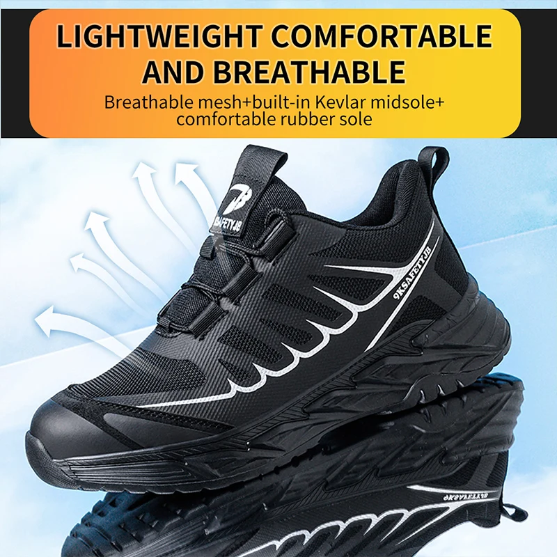 Мужские кроссовки со стальным носком защитная Рабочая обувь неразрушаемые