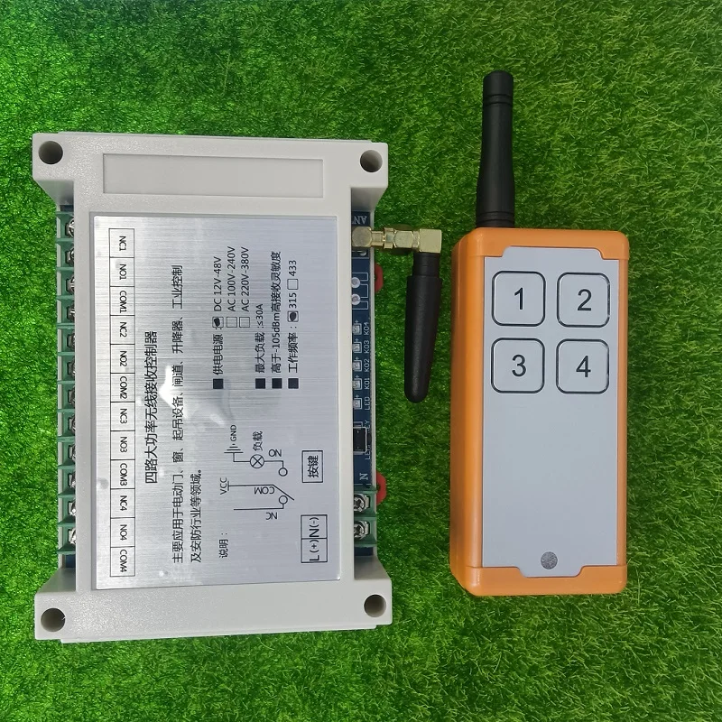 

2000m DC12V 24V 36V 48V 4CH Wireless Remote Control LED Light Switch Relay Output Radio RF Transmitter And 315/433MHz Receiver