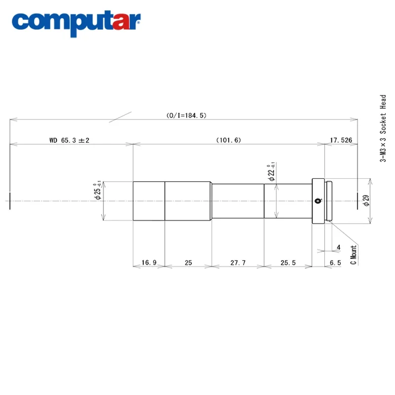 Промышленный объектив MaiyatangComputar TEC-M4065MP 4.0X 23 2MP WD=65мм C-Mount без коаксиального оптического интерфейса, с дальним центром (art.: 3920d7feaa03c) - 3920d7feaa03c