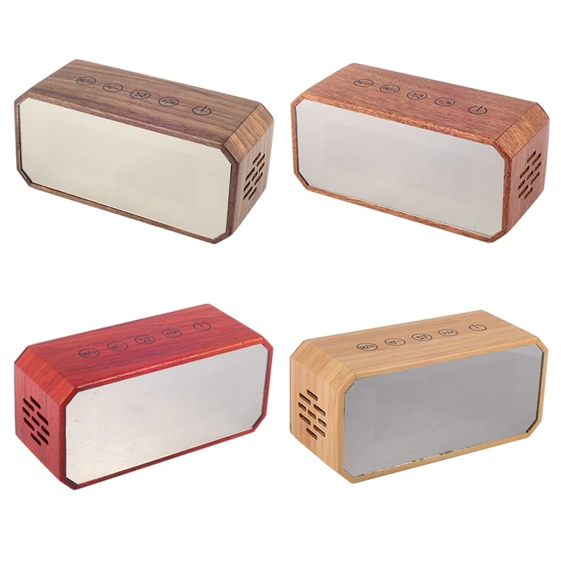 

RISE-Solid Wood Retro High-Power Alarm Clock Speaker, Portable Retro Alarm Clock, Card Radio Speaker