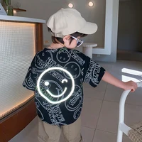 reflective brand childrens clothing t shirt for children in summer 2022 new pure cotton boys t shirt boys short sleeve boys