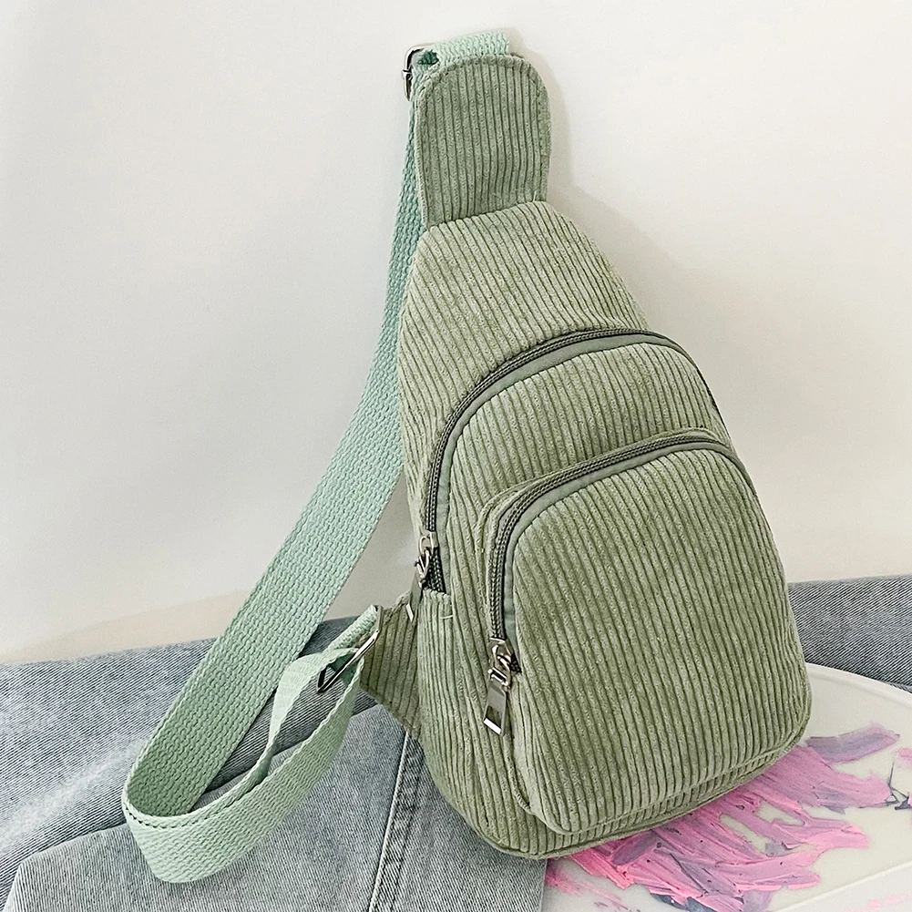 

Женская нагрудная сумка, однотонная Вельветовая женская сумка через плечо, модная спортивная сумка через плечо, повседневная женская нагрудная Сумка-слинг на талию