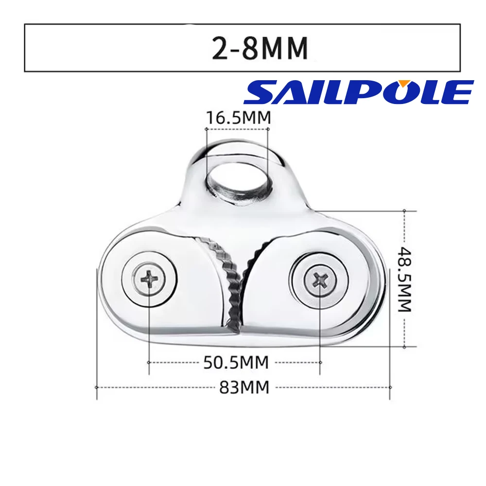 Кулачковая планка из нержавеющей стали Fairlead, морская парусная лодка, каяк, каноэ, шлюпка, веревка от 2 до 8 мм, от 10 до 16 мм (art.: 3920cd0428942) - 3920cd0428942