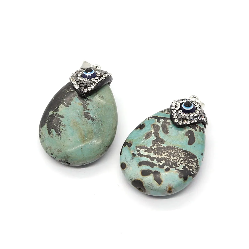 Нежный натуральный камень подвеска в виде яйца набор глаз дьявола мода унисекс