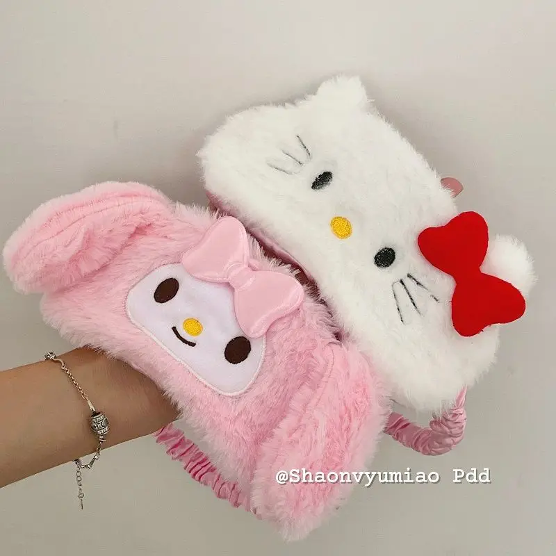 

Sanrio Plush Patch Hello Kitty Melody Cartoon Patch Sleep Shading Winter and Summer Universal Sleep Aid Eye Mask Cute