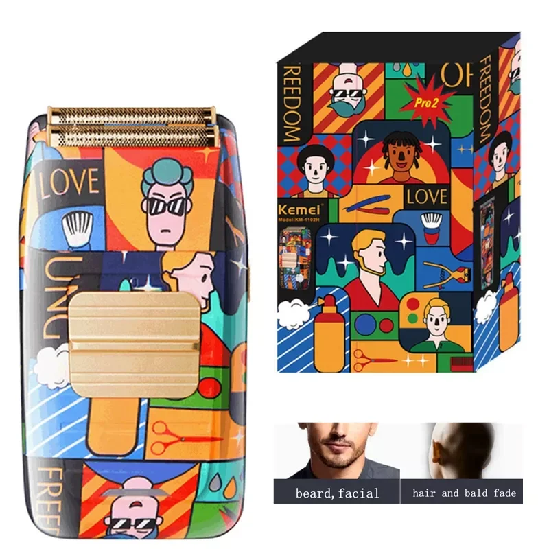 

kemei powerful rechargeable hair shaver electric bald head shaving machine for men beard electric razor finishing fade