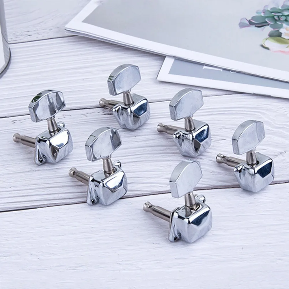 

Folk Semi-Closed Acoustic Guitar Tuning Pegs 3R+3L Alloy Locking Tuning Key Pegs Threaded Ferrule Musical Instrument Accessories
