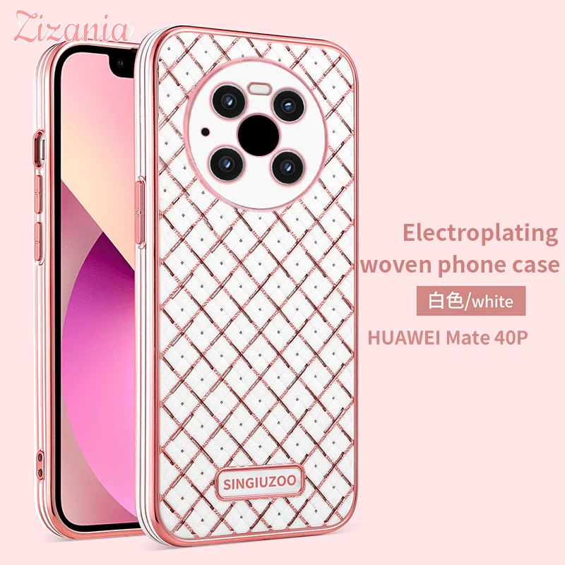 

Luxury Grace Fashion Cortex Weave Pattern Phone Case For HUAWEI Mate30 40 P40 P50 Nova7 8 SE Honor50 Pro Cover Lovely Lady Girl