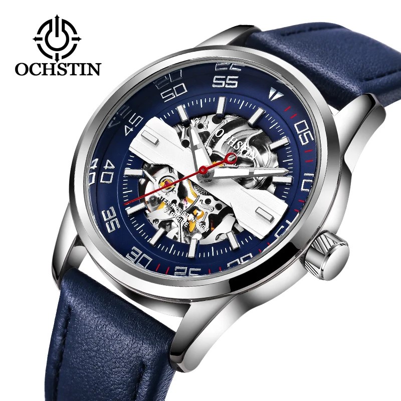 

Ochstin New Stainless Steel Automatic Mechanical Watch Power Reserve tourbillon Hollow Fashion Design Waterproof Clock