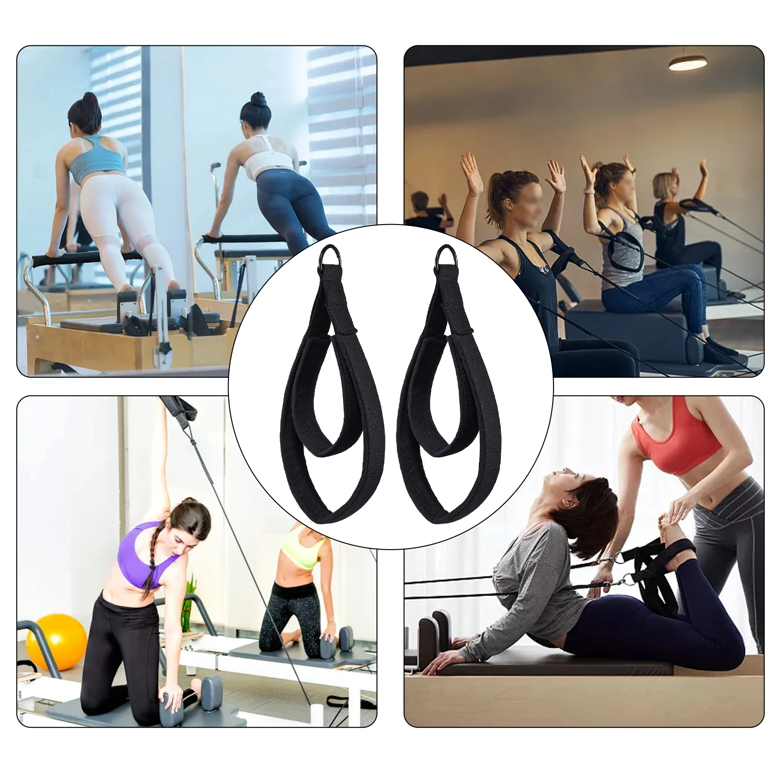 2Pcs Pilates Double Loop Straps For Reformer Yoga Accessories For For Arm Leg Exercises Home Gym Workout Personal Pilates Straps