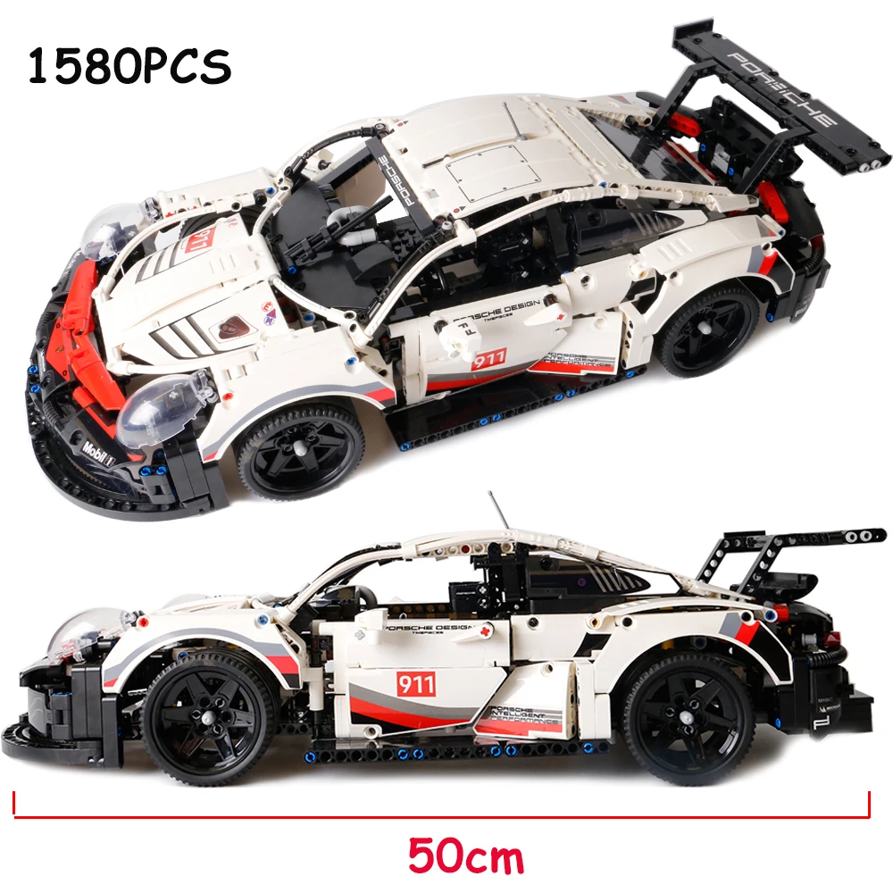 

1580PCS 50CM Technical Classic Porsche 911 RSR Sport Car Building Blocks 42096 Famous Racing Vehicl Bricks Toys Gift For Friend