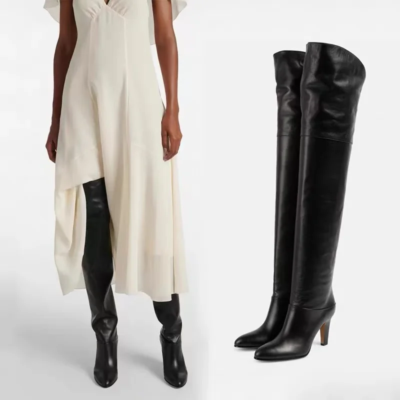 European and American Fashion High Heels Over The Knee Show Boots for Women Autumn Winter Strap Knight