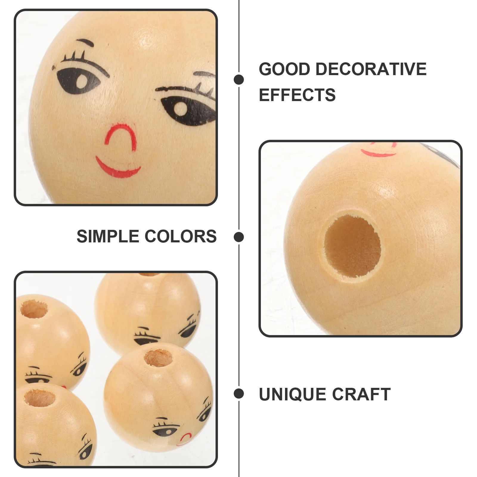 50 шт. деревянные бусины с предварительно просверленными отверстиями круглые для