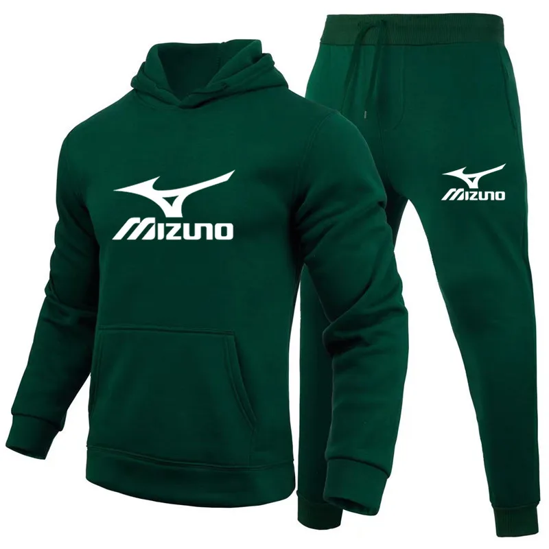 2022 new Mizuno printing high-quality suits solid color multiple colors men's and women's same style sweater + sweatpants