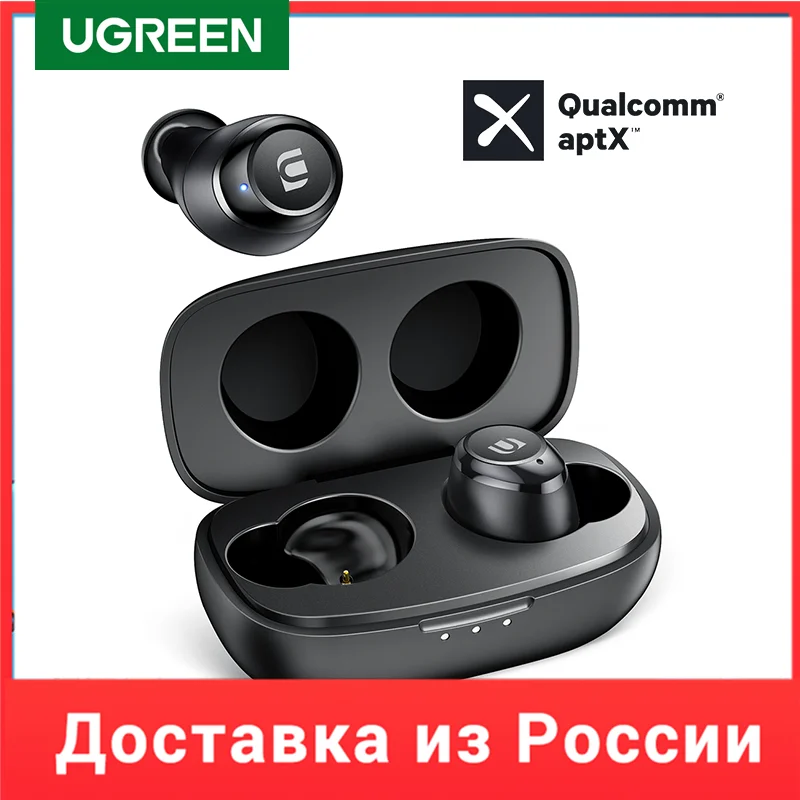  UGREEN TWS Беспроводные Bluetooth 5,0 наушники Qualcomm aptX настоящие беспроводные стерео наушники 27H время воспроизведения USB-C зарядка 