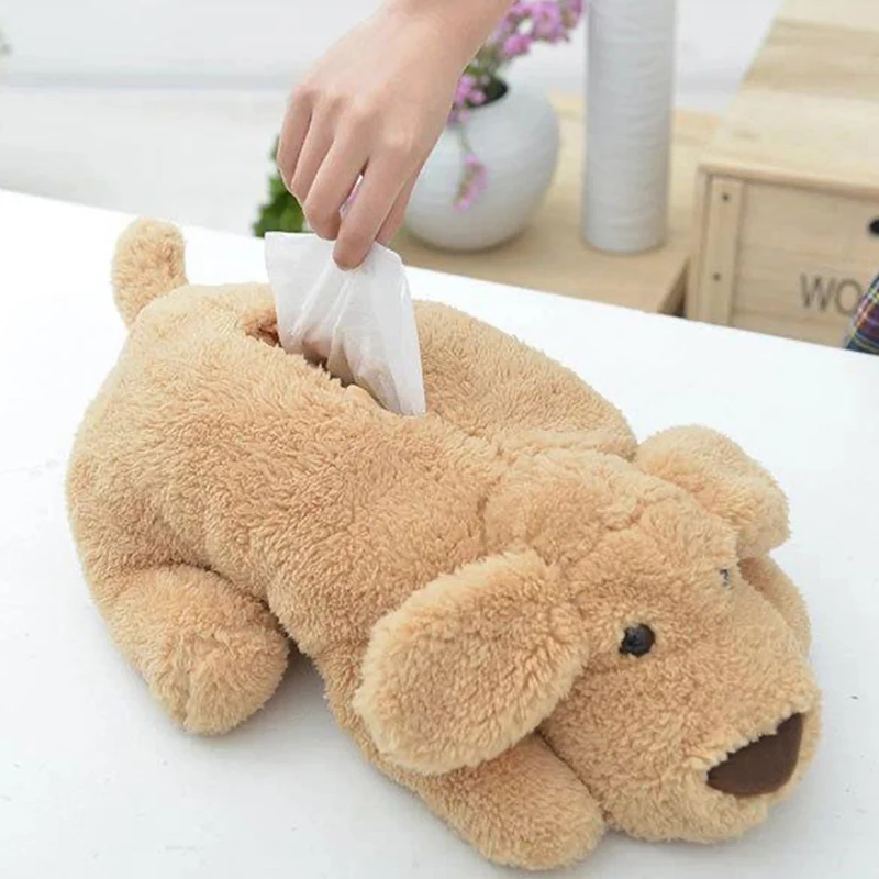 

Cute Puppy Dog Tissue Box Cartoon Plush Toy Napkin Storage Holder Creative Teddy Tissue Paper Boxes Home Decoration Girls Gifts