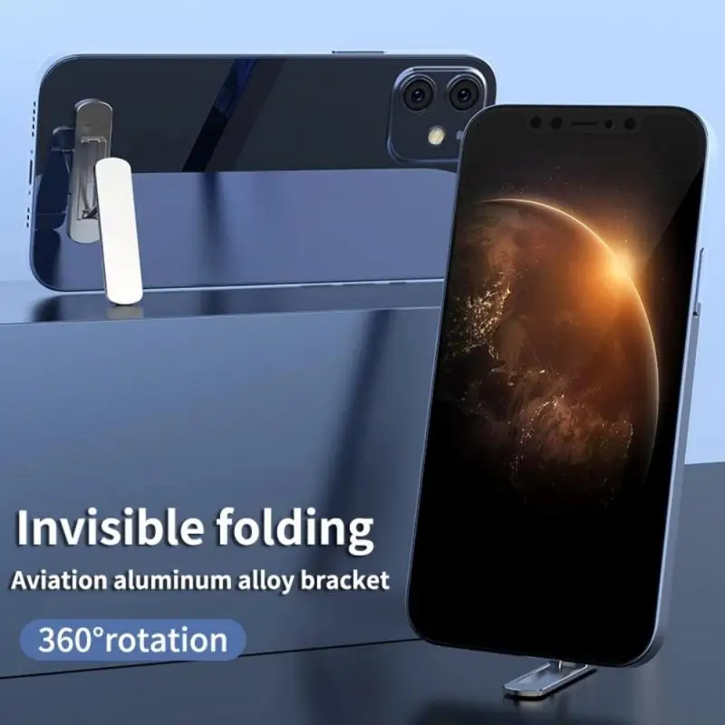 

Mini Invisible Portable Foldable Mobile Phone Stand Aluminum Alloy Desktop Mount Material Holder 360 Degrees Rotating