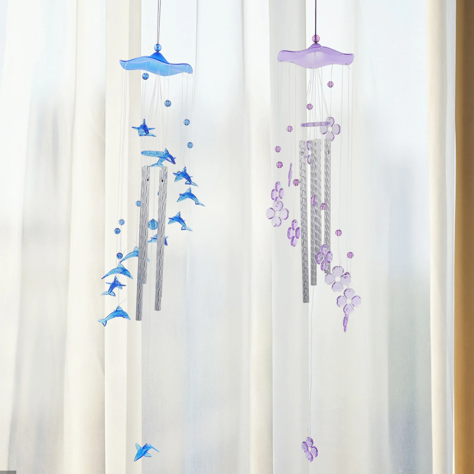 

Wind Chimes Chime Bell Memorial Gifts Decorative Hanging Dolphin Pipe Garden Decortuned Outdoor Balcony Outside Metal Pet Animal