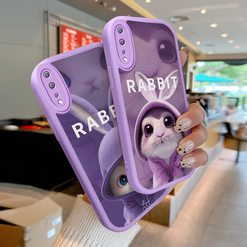 

Case for vivo S1 Y7S Z1x iQOO Neo S1 Pro Prime S10E S12 V11i V15 V17 V23 V23E V25 X50 Lite Y9S Z3 i Large Eyed Long eared Rabbit