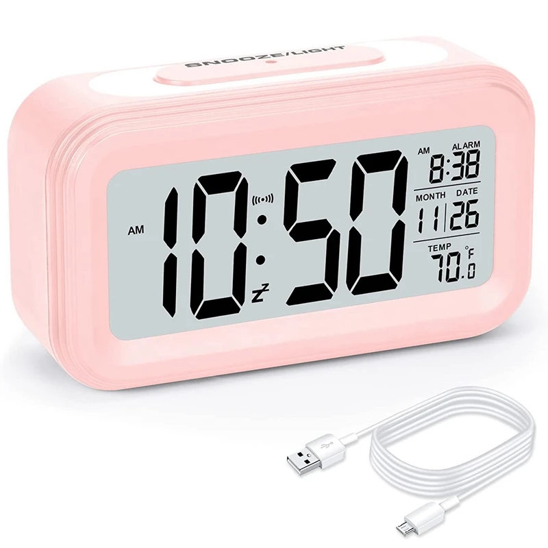 

Цифровой будильник для спальни с зарядным устройством USB, будильник для детей с умсветильник ночником, температура в помещении