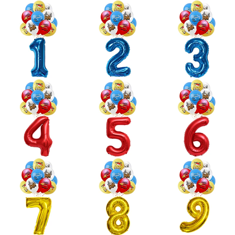 Машинка Disney 12-дюймовый латексный шар набор воздушных шаров с цифрами Молния