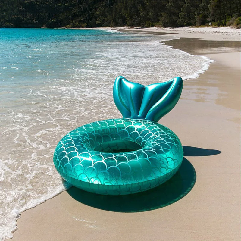 70/90/110 Inflatable Mermaid Swimming Ring Kids Adults Swimming Circle Floating Ring Swimming Pool Beach Party Water Toy Piscina images - 6