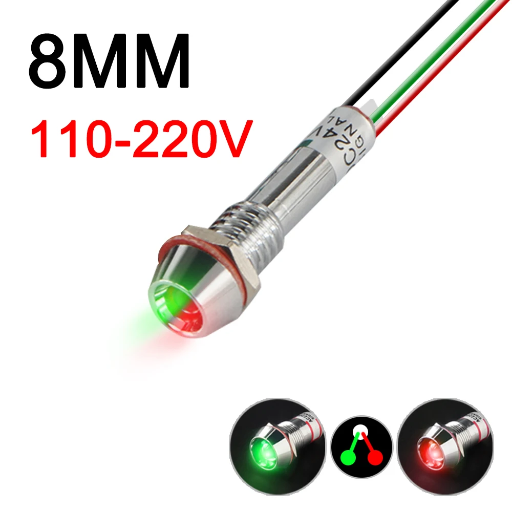 Двухцветный светодиодный индикатор FENGYIELE 3-24V 8-16мм