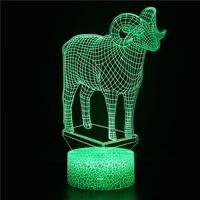 sheep 3d lamp led night light colorful bedroom decor birthday holiday gift child nightlight touch remote control table lamp