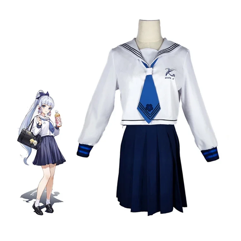 

Костюм для косплея Game Genshin Impact, Рождественский костюм для косплея HEYTEA Kamisato Ayaka, костюм униформы JK, костюм с париком, костюм для Хэллоуина