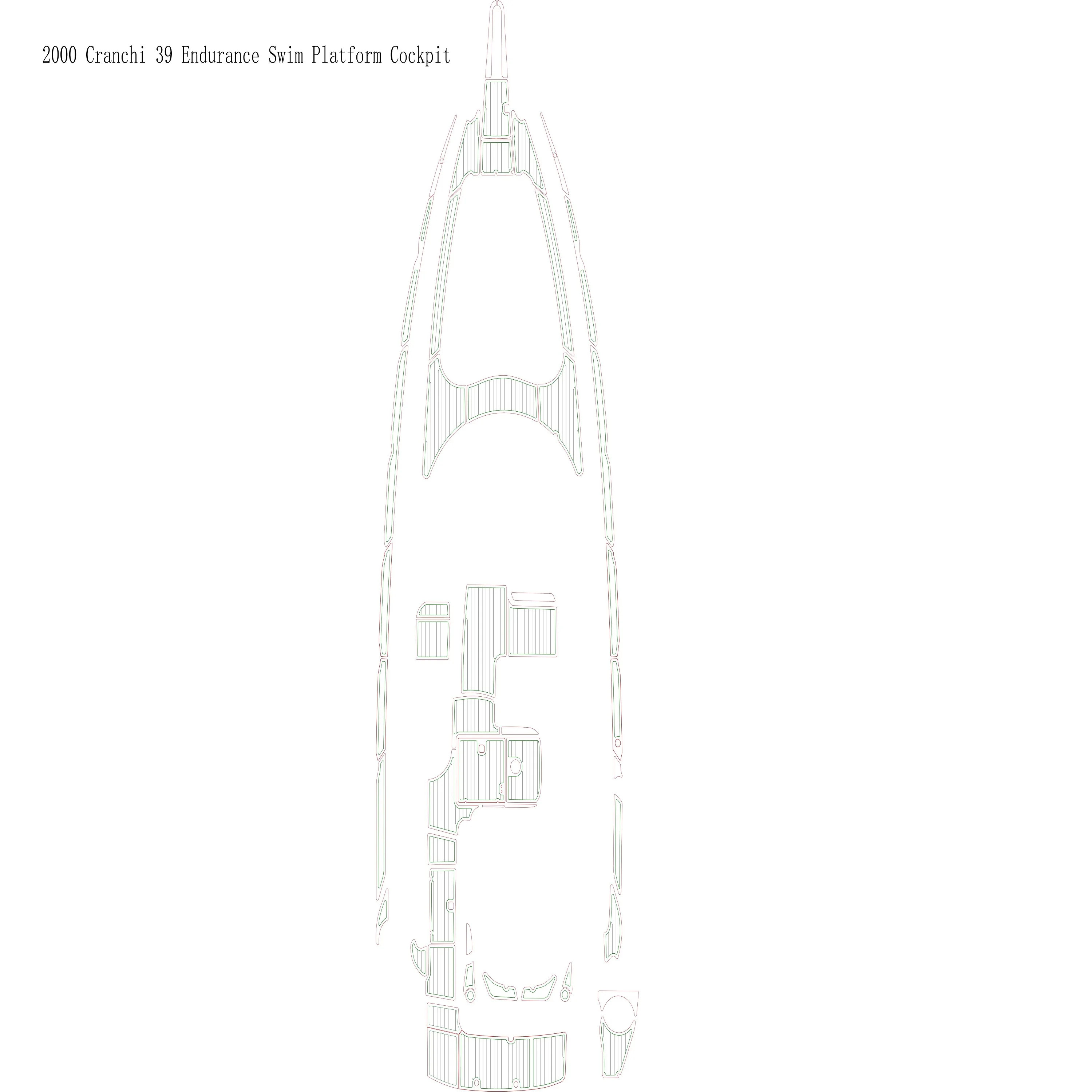 

2000 Cranchi 39 Endurance Swim Platform Cockpit Boat EVA Faux Foam Teak Deck Floor Pad