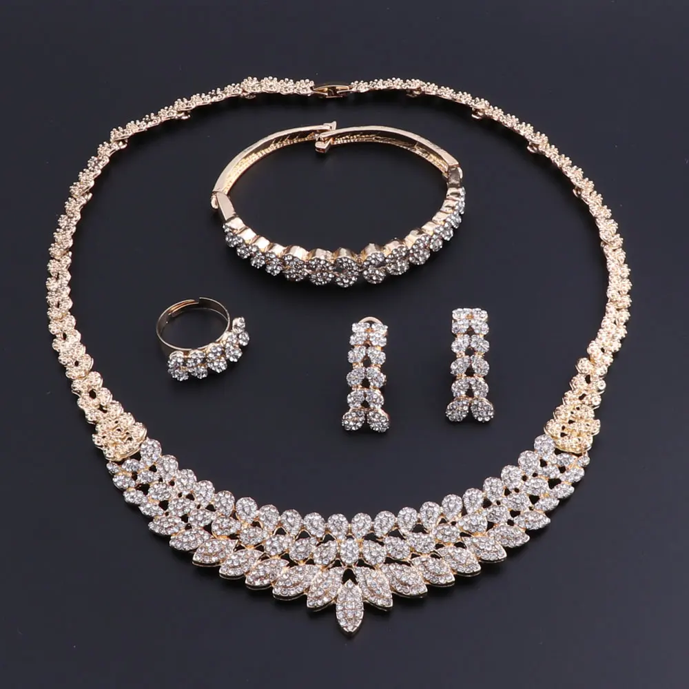 Новое поступление ювелирный набор для женщин кристалл Свадебные Ювелирные