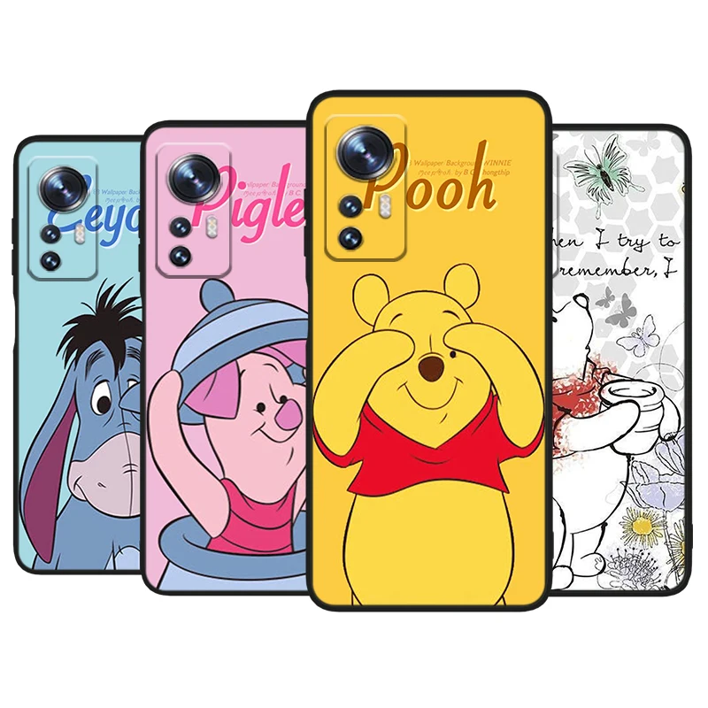 

Disney Winnie The Pooh Friend For Xiaomi Mi 12 11 10 11T 10T 9T 9 8 Note 10 Ultra Pro Lite TPU Soft Silicone Black Phone Case