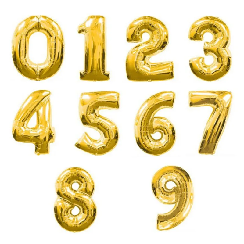 

1pcs 40 inch Gold Silver Foil Number Balloons Birthday Wedding Anniversary Party Decoration Festival Party Helium Globos