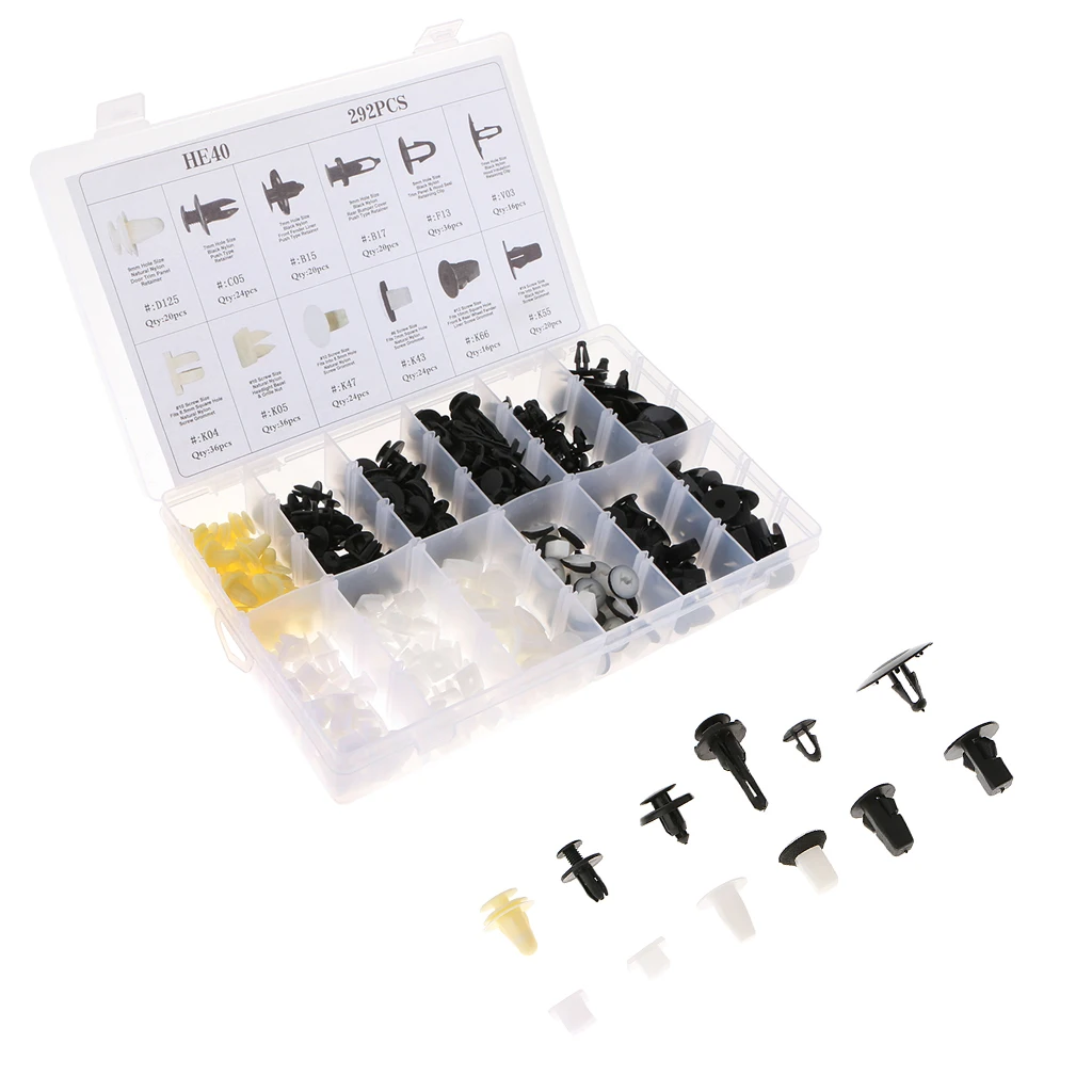 292 шт., автомобильные фиксаторы-заклепки 12 размеров для toyota 292 шт., автомобильные фиксаторы-заклепки 12 размеров для toyota