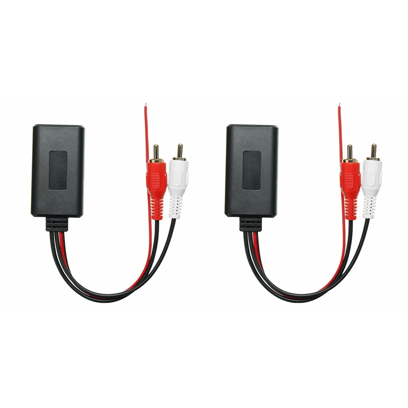 2Pcs Car Wireless Bluetooth Module Music Adapter RCA AUX Audio Cable Universal 2RCA Interface Bluetooth Adapter 5-12V