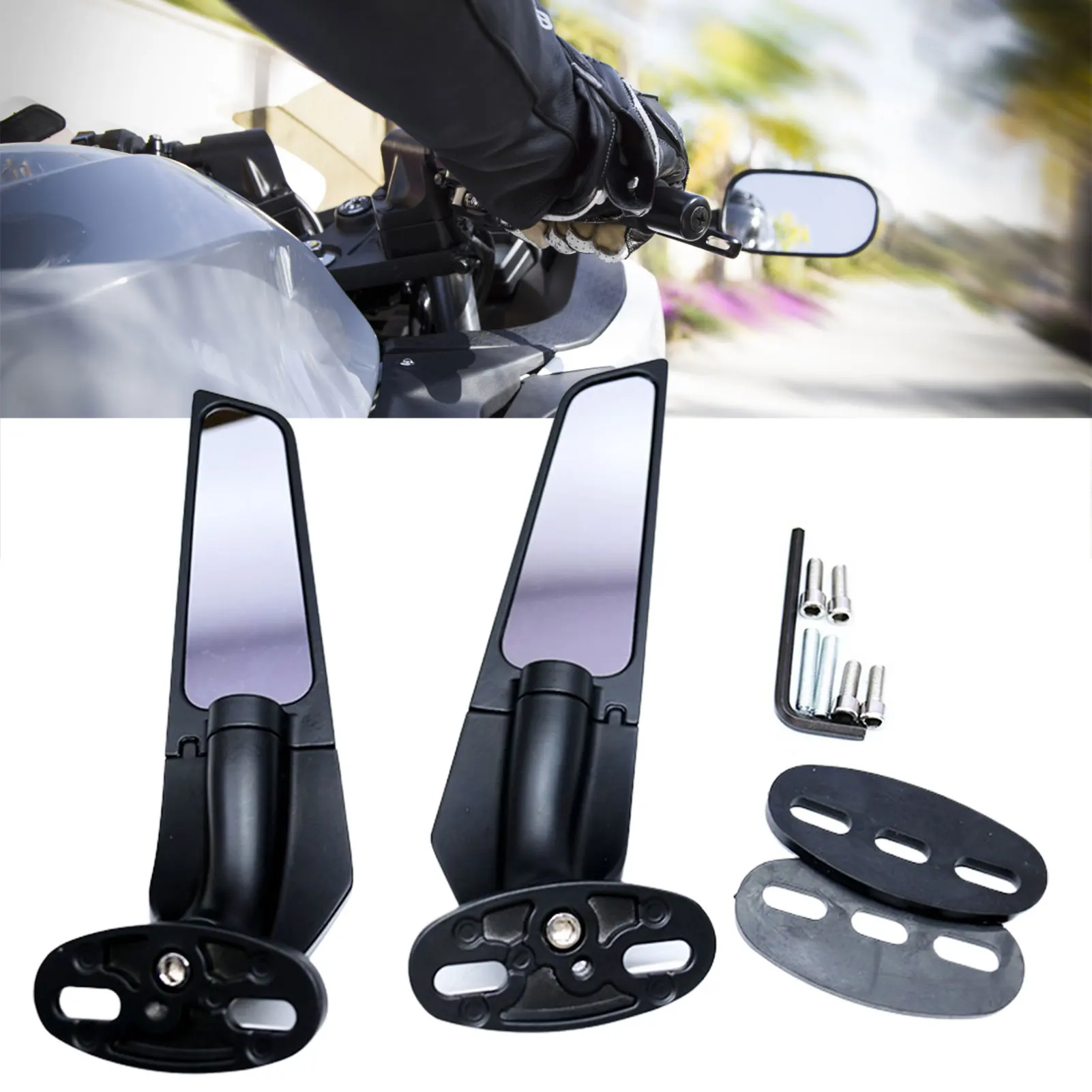

2Pcs/Pair Adjustable Motorcycle Mirror Rearview Mirrors Back Side Motorcycle Accessories Riding Racing Customize Rearview Mirror