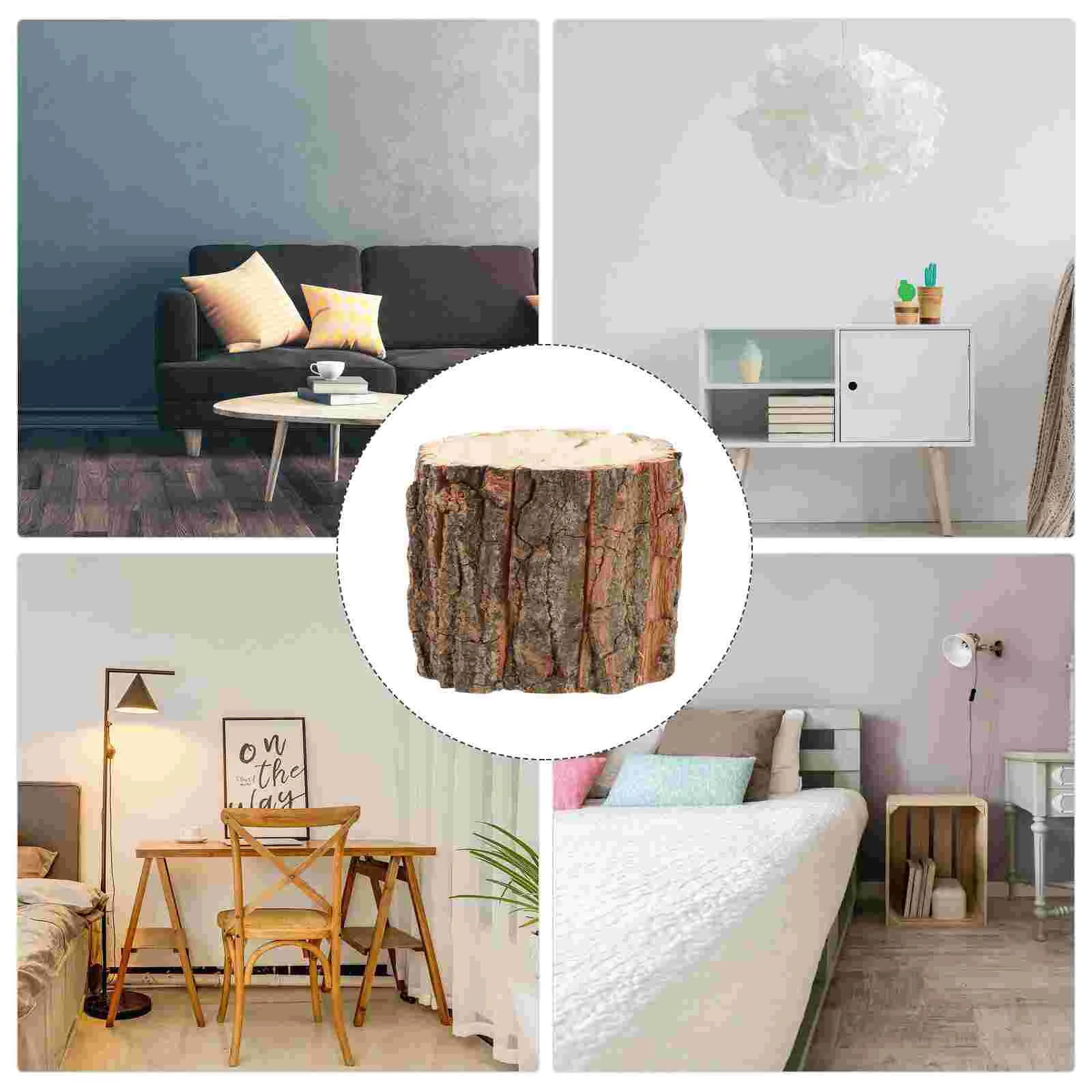 

Flower Planter Pot Wooden Wood Succulent Stump Bucket Vase Rustic Log Bark Tree Container Pots Farmhouse Planters Holder